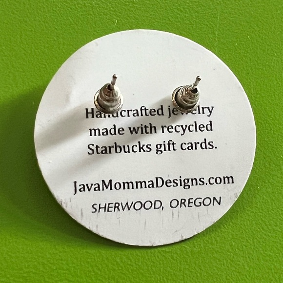 earrings Starbucks card recycled STAR HOLIDAY Googie dainty NEW! - Picture 8 of 8